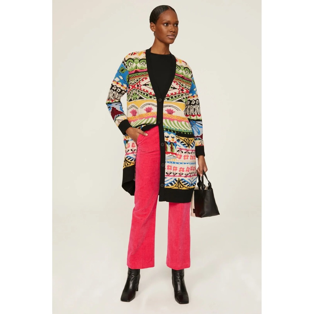 NWT Aldo Martins Nashira Longline Jacquard Knit Cardigan Sweater Size S